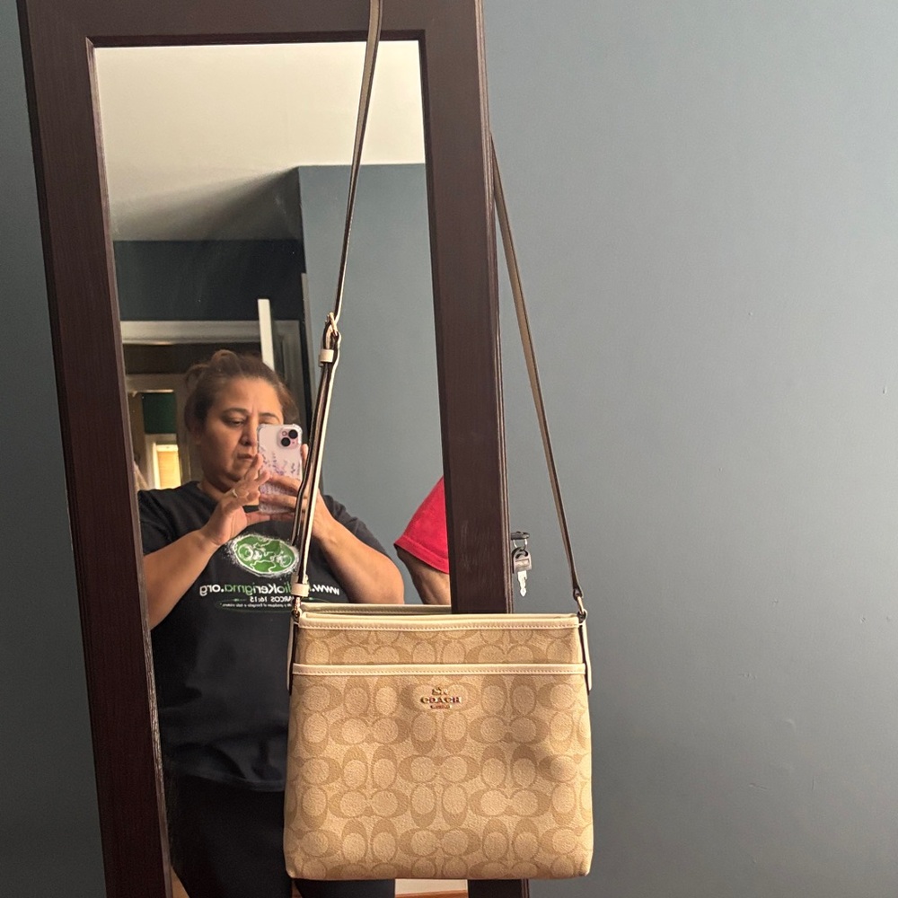 Coach Beige Signature Crossbody Bag